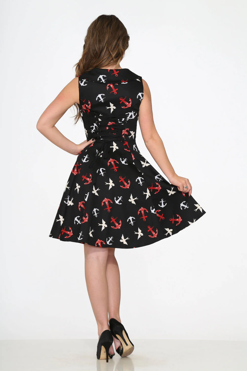 Black Swallow Swing Dress - Image 3