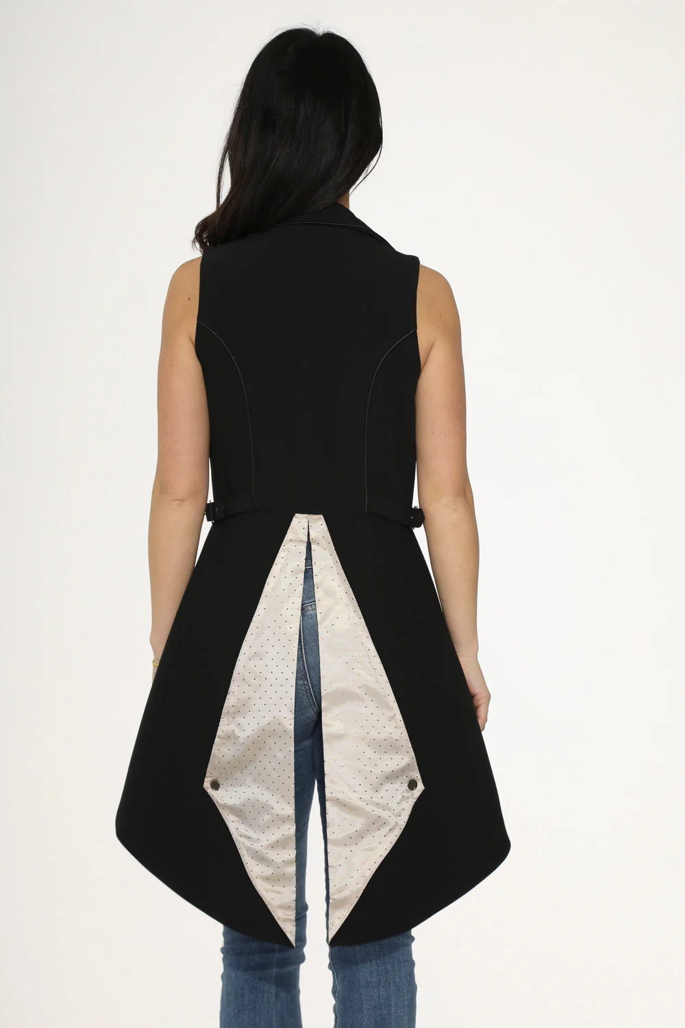 Black & Beige Pin Dot Vest - Image 10