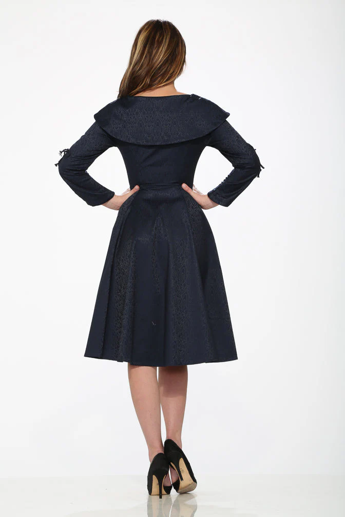 Blue Zipper Swing Dress - Image 3
