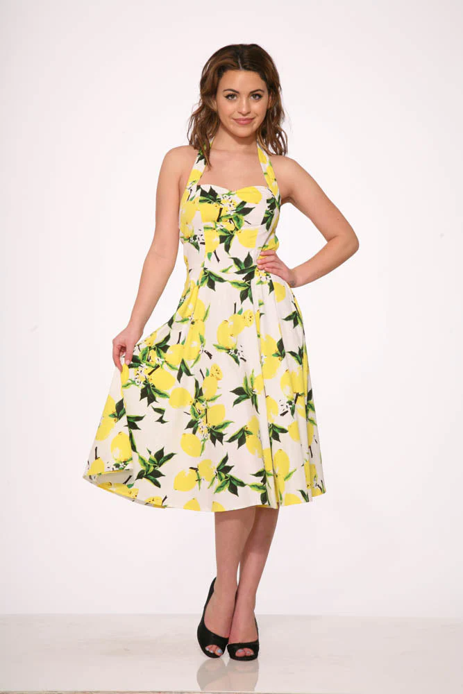 White Lemon Halter Swing Dress - Image 2