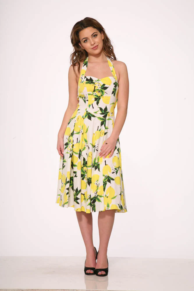 White Lemon Halter Swing Dress - Image 4