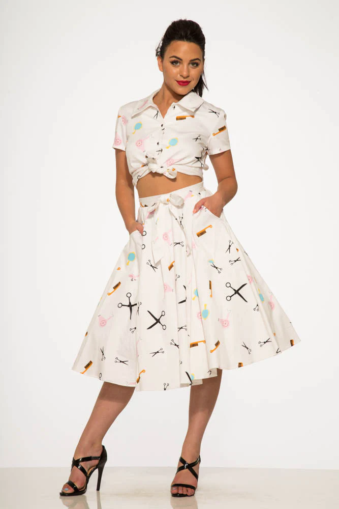 Beauty Salon Top and Swing Skirt