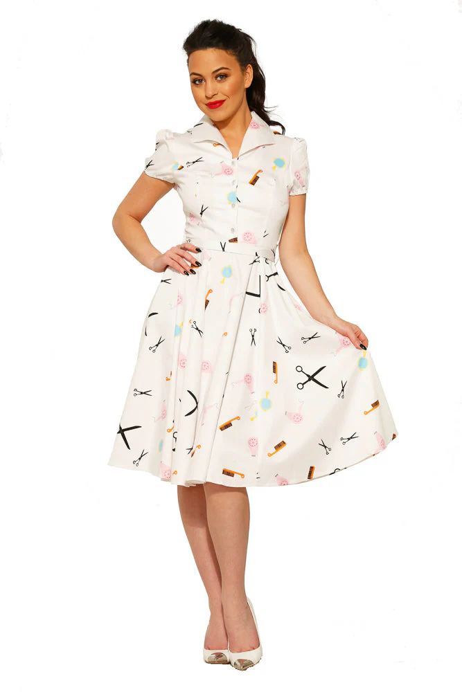 White Beauty Salon Dress - Image 5