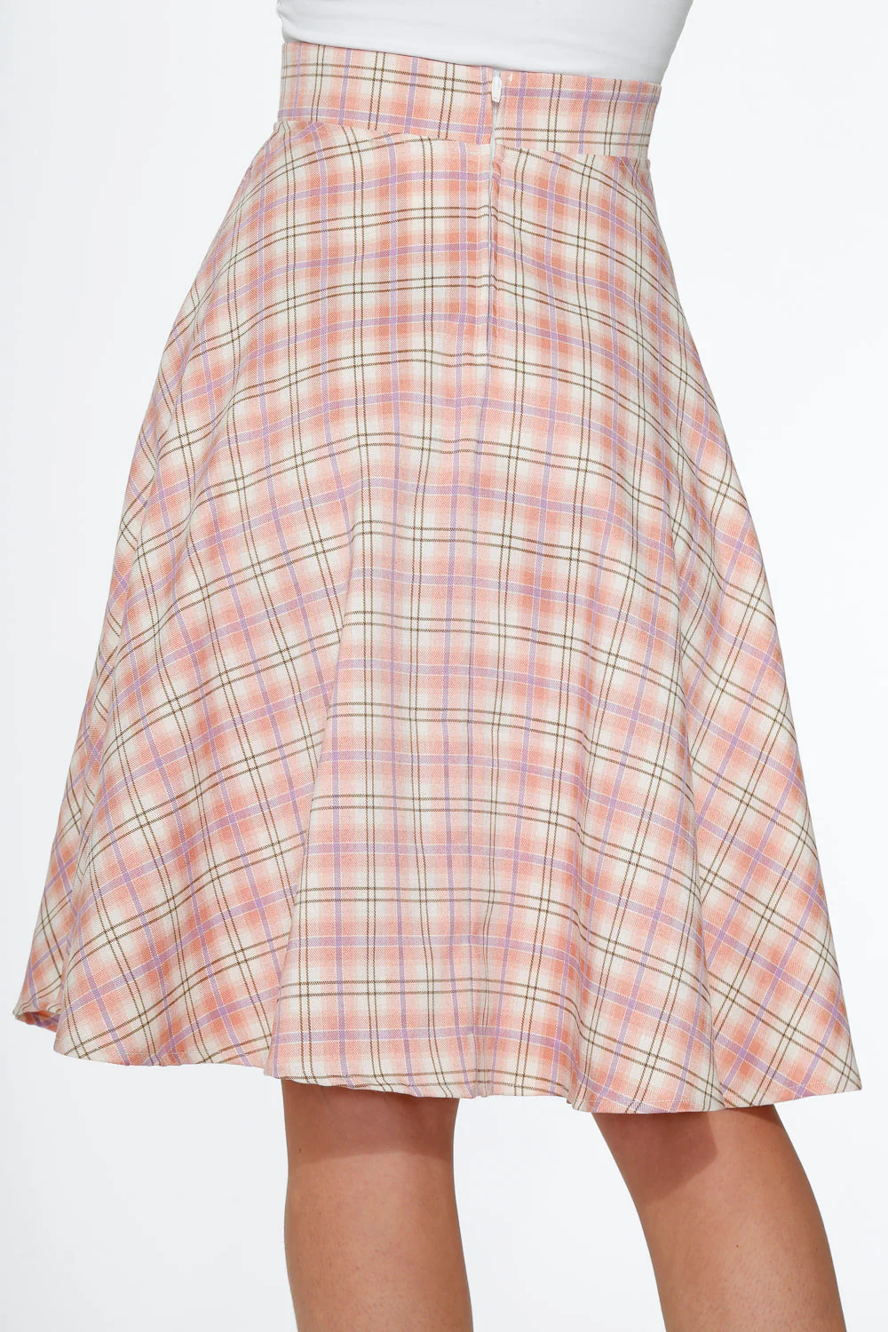 Pink Plaid Swing Skirt - Image 4