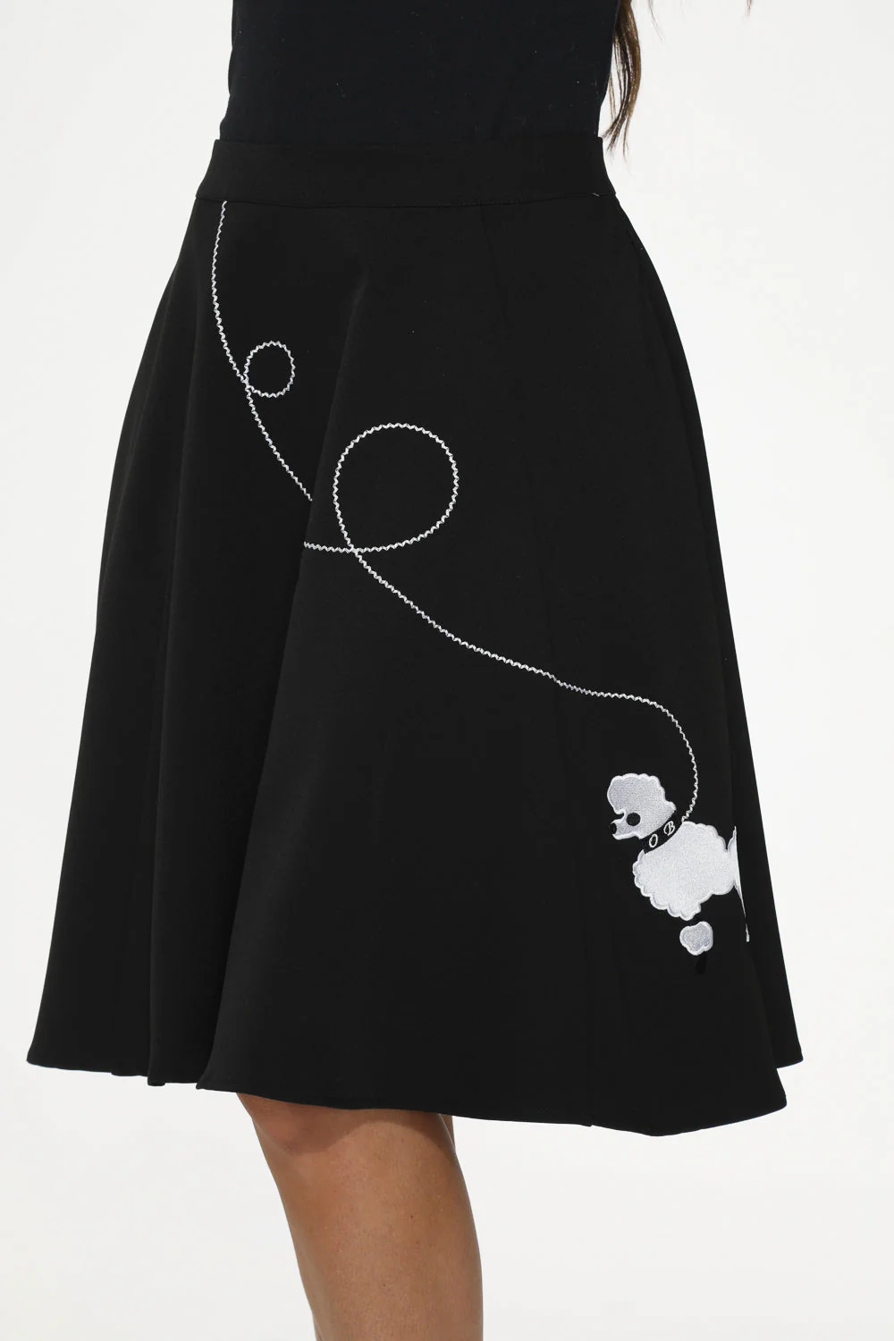 Black Embroidered Poodle Skirt - Image 4