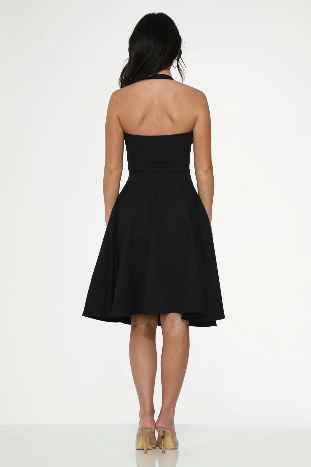 Black Hot Pink Embroidered Poodle Swing Skirt - Image 4