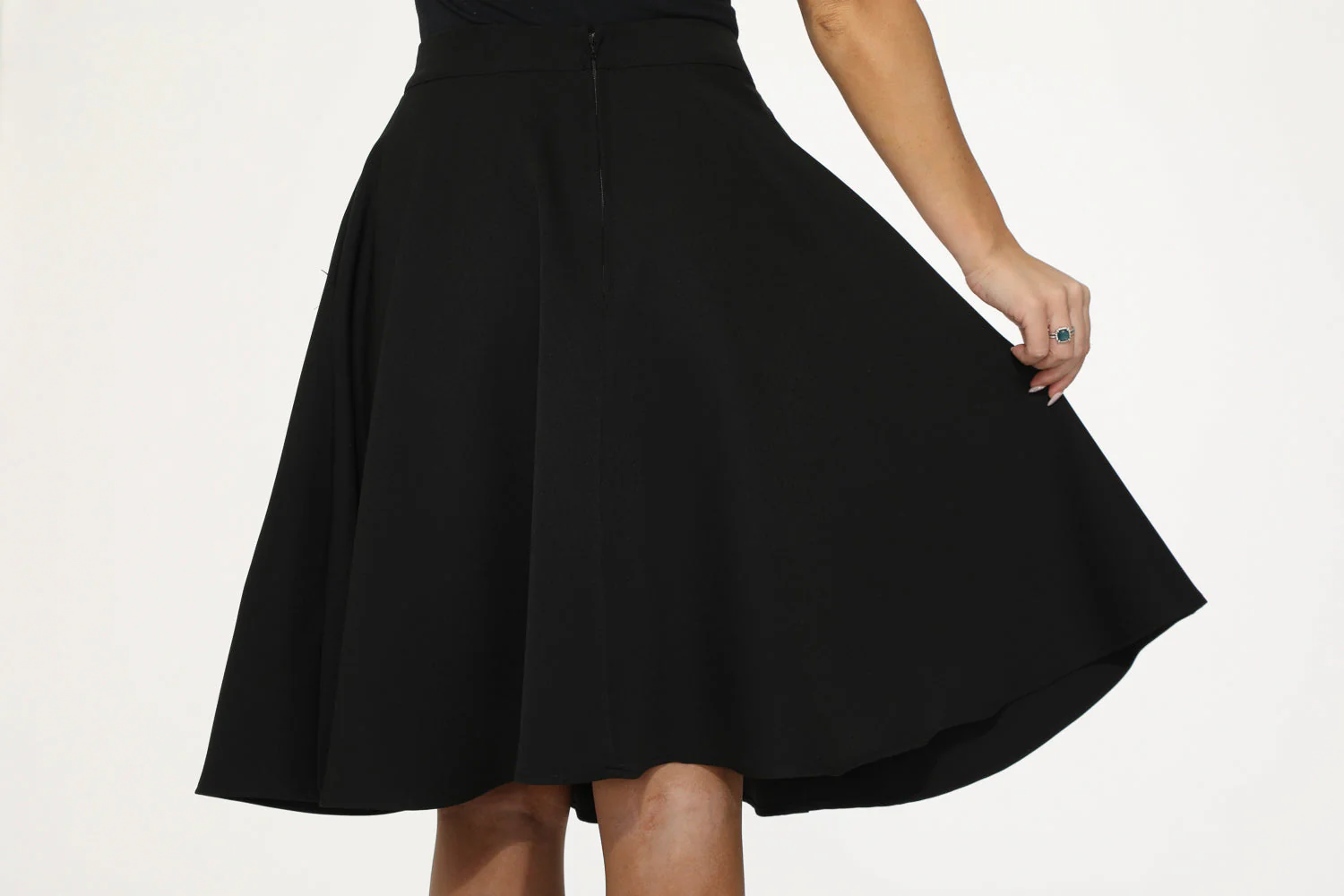Black Hot Pink Embroidered Poodle Swing Skirt - Image 7