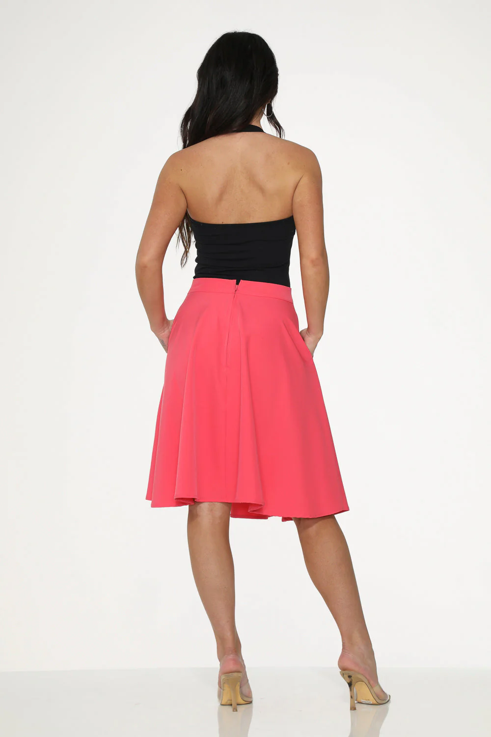 Hot Pink Black Embroidered Poodle Swing Skirt - Image 6