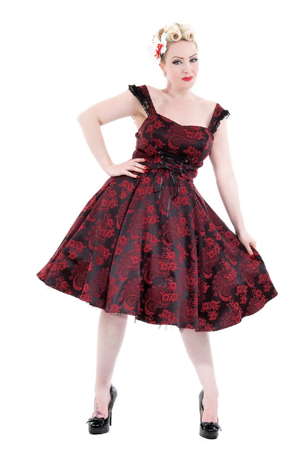 Red Byzantine Swing Dress - Image 11