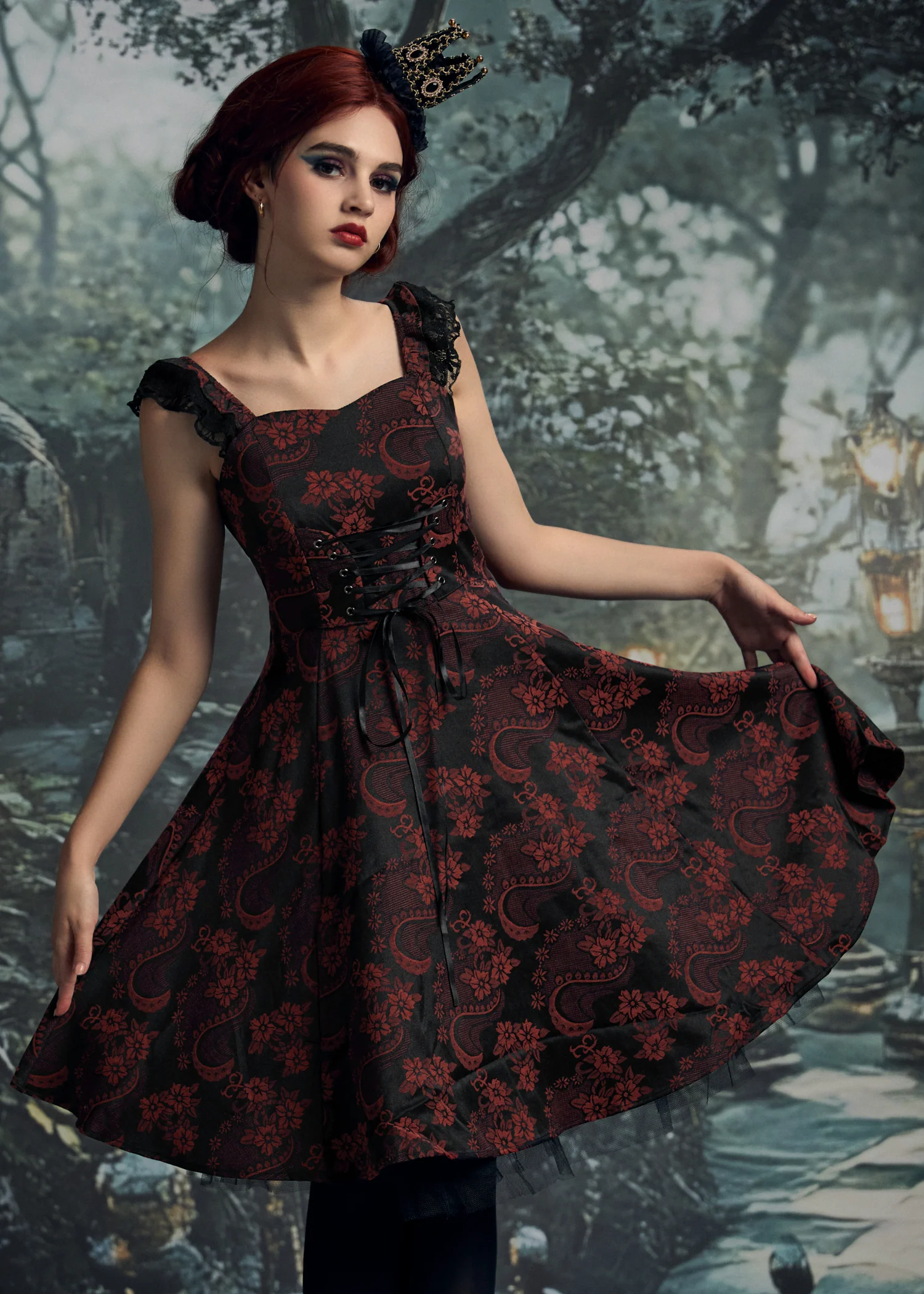 Red Byzantine Swing Dress - Image 3