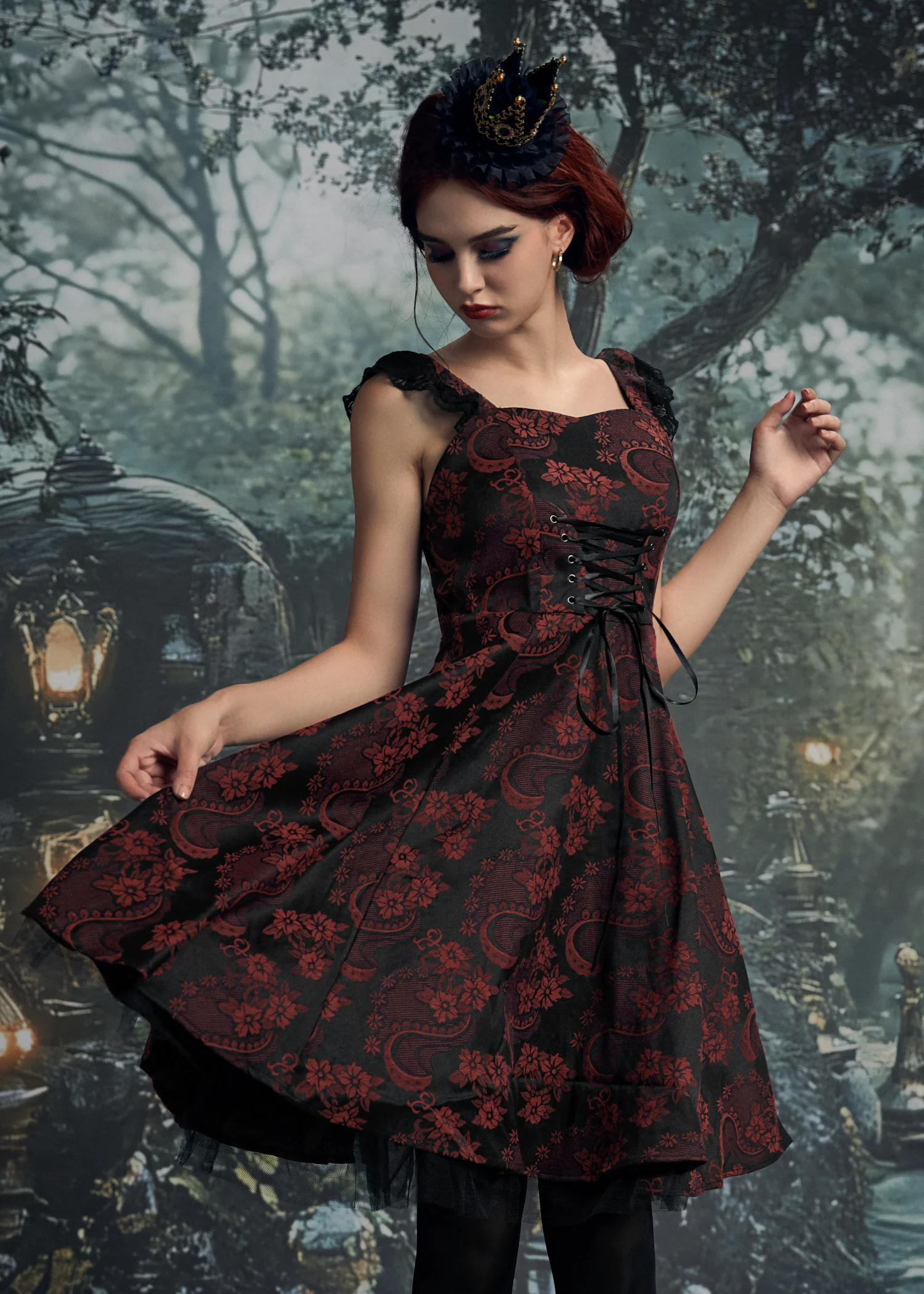 Red Byzantine Swing Dress - Image 6