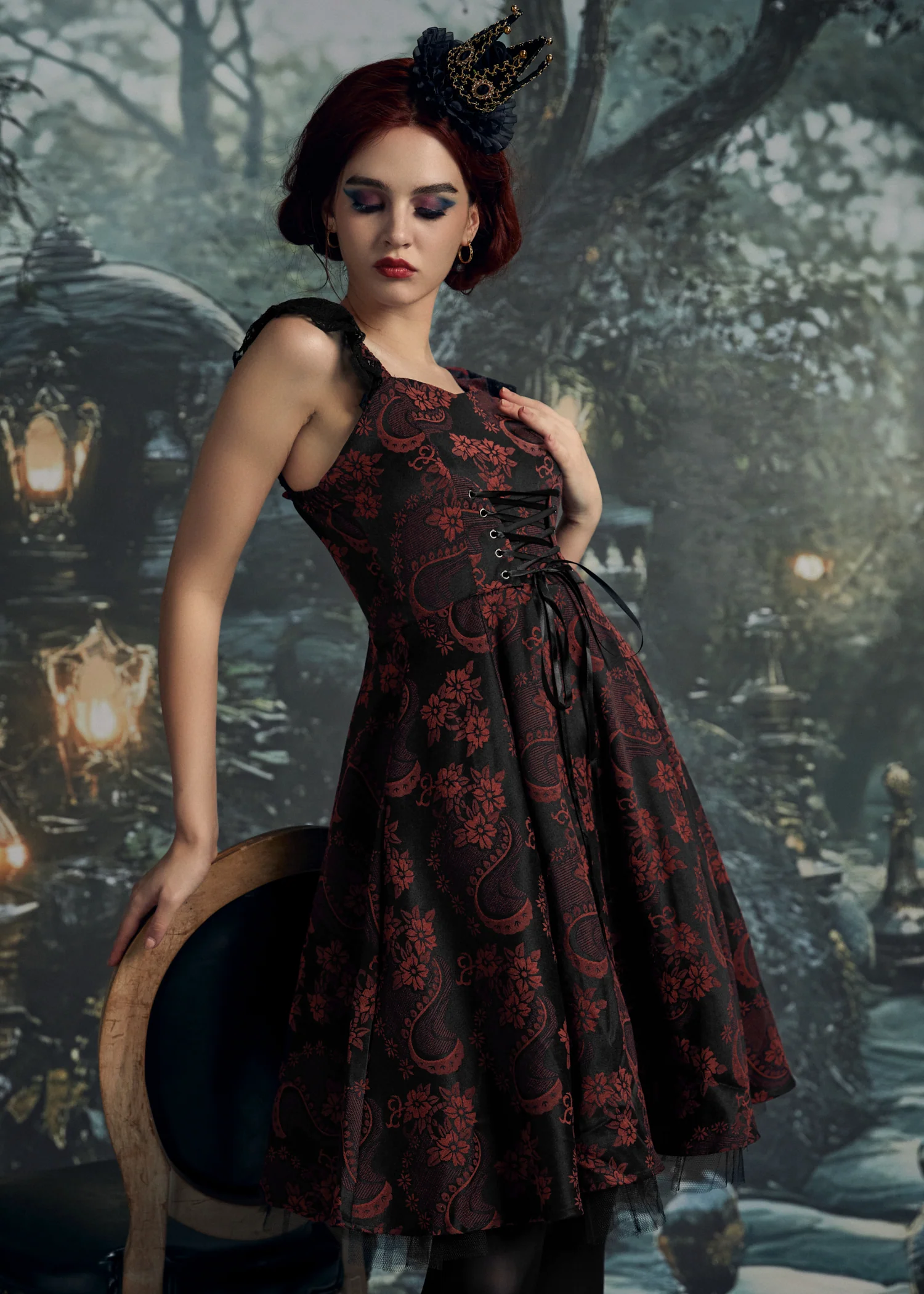 Red Byzantine Swing Dress - Image 9
