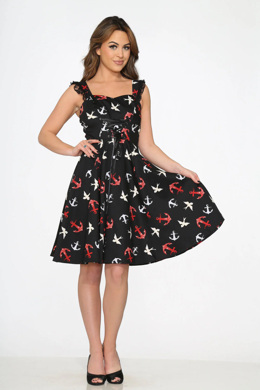 Black Swallow Swing Dress - Image 3