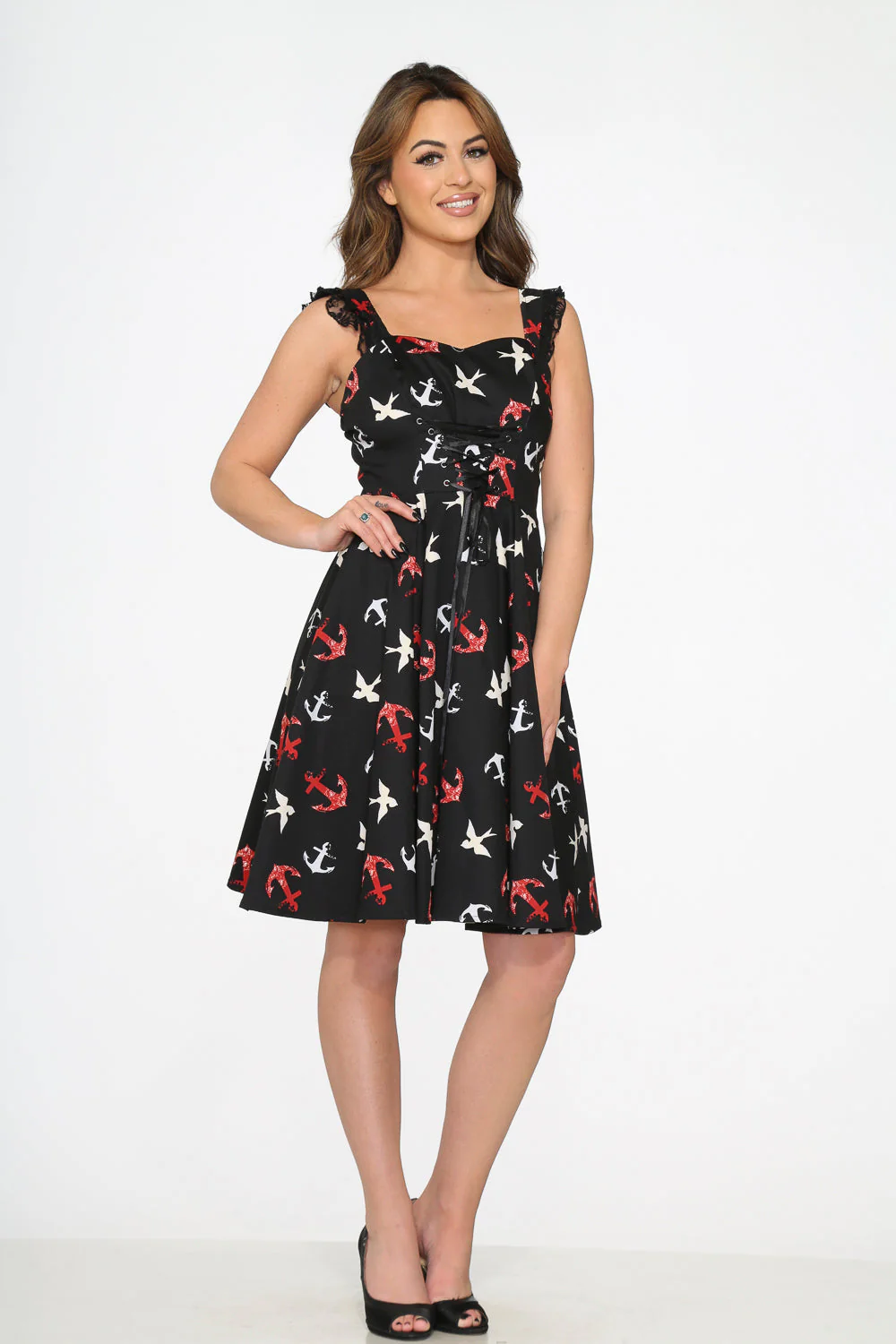 Black Swallow Swing Dress - Image 4