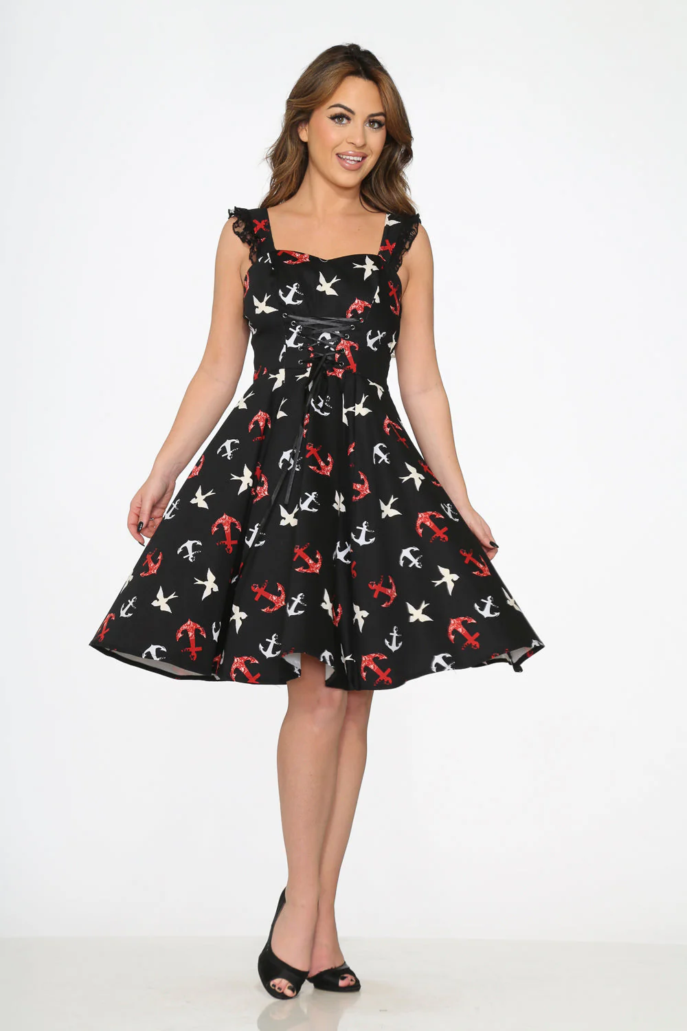 Black Swallow Swing Dress - Image 6