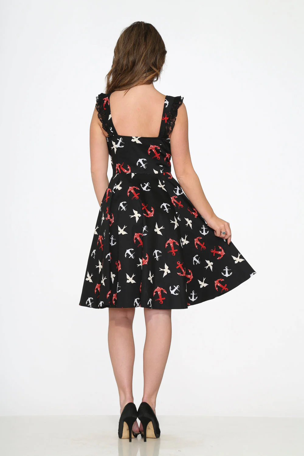 Black Swallow Swing Dress - Image 8