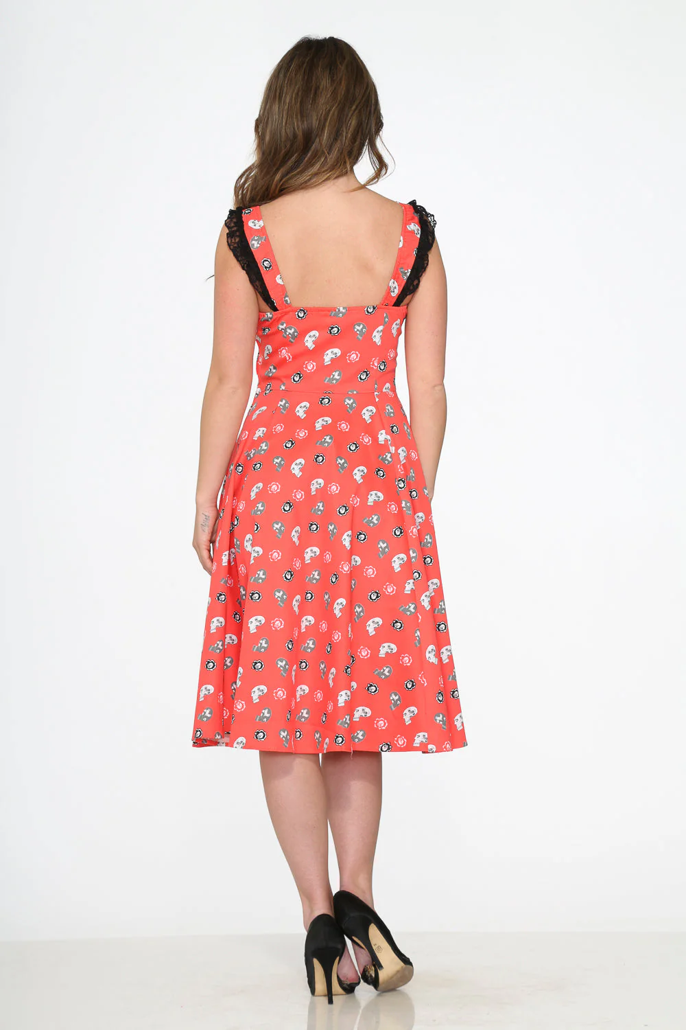 Red Skulls Swing Dress - Image 6