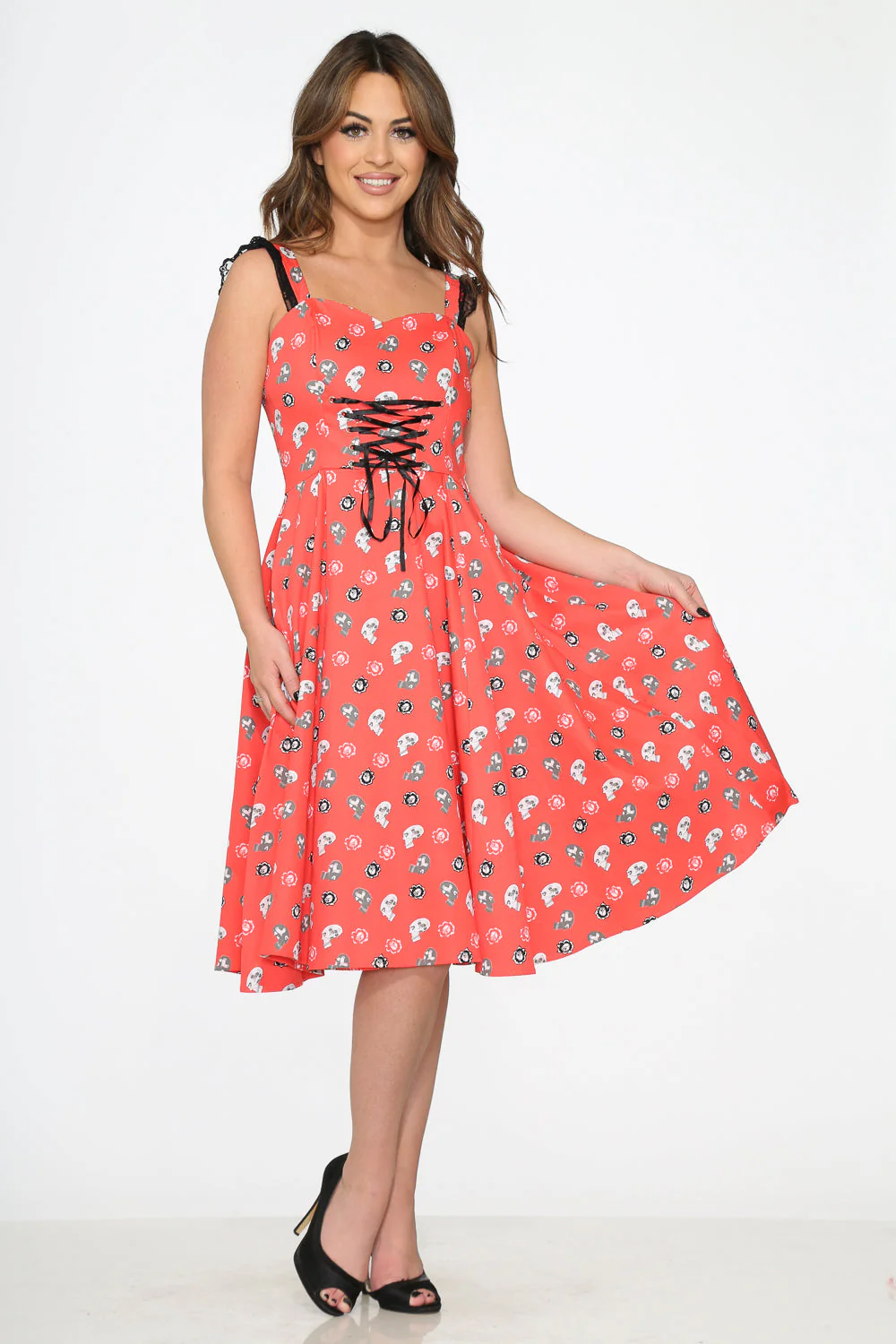 Red Skulls Swing Dress - Image 7
