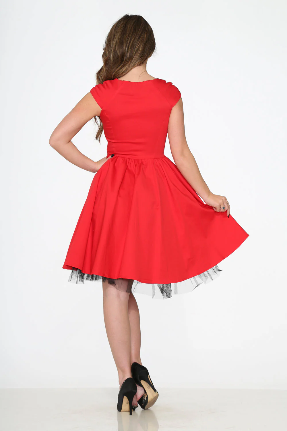Red & Black Trim Swing Dress - Image 7