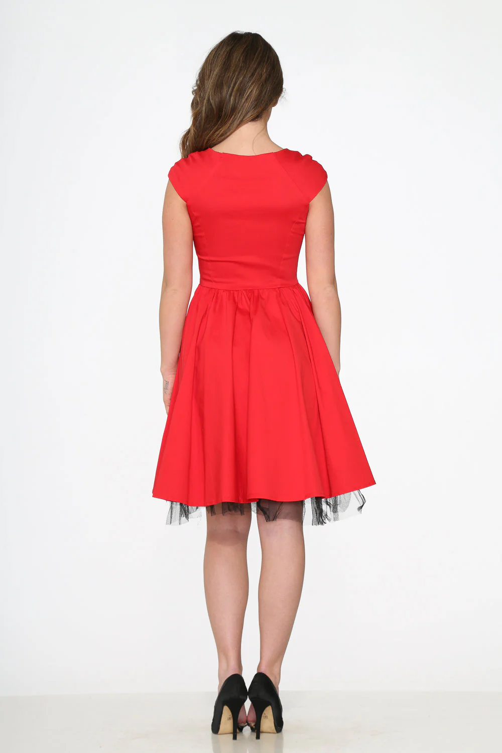 Red & Black Trim Swing Dress - Image 7
