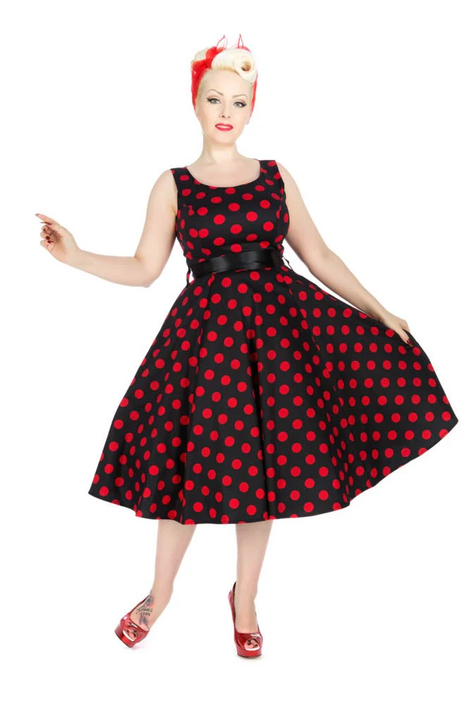 Black & Red Polka Dot Swing Dress - Image 2