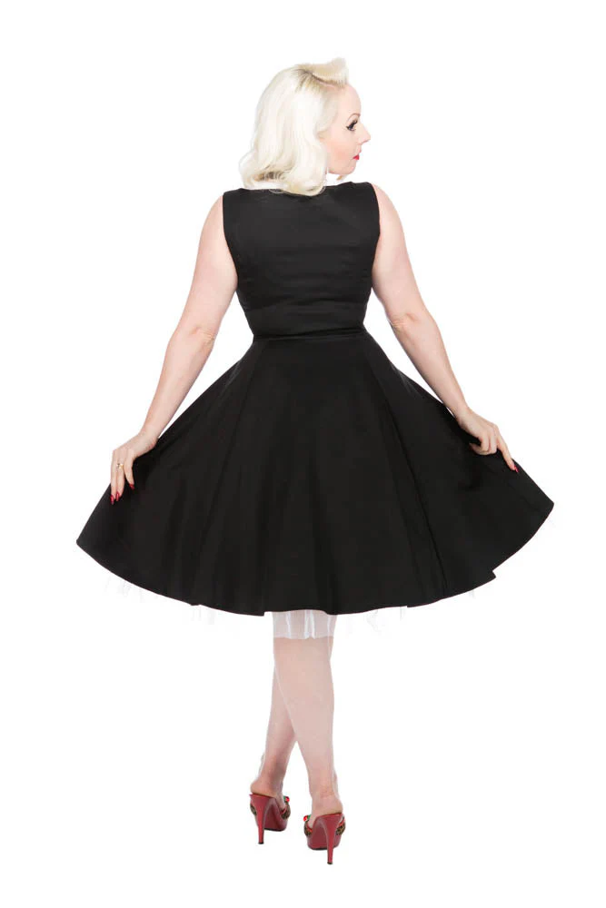 Black & White Queen Neck Swing Dress - Image 2