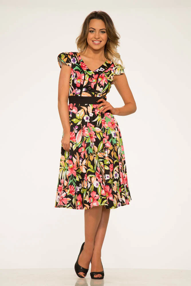 Tropical Mix Floral Swing Dress - Image 2