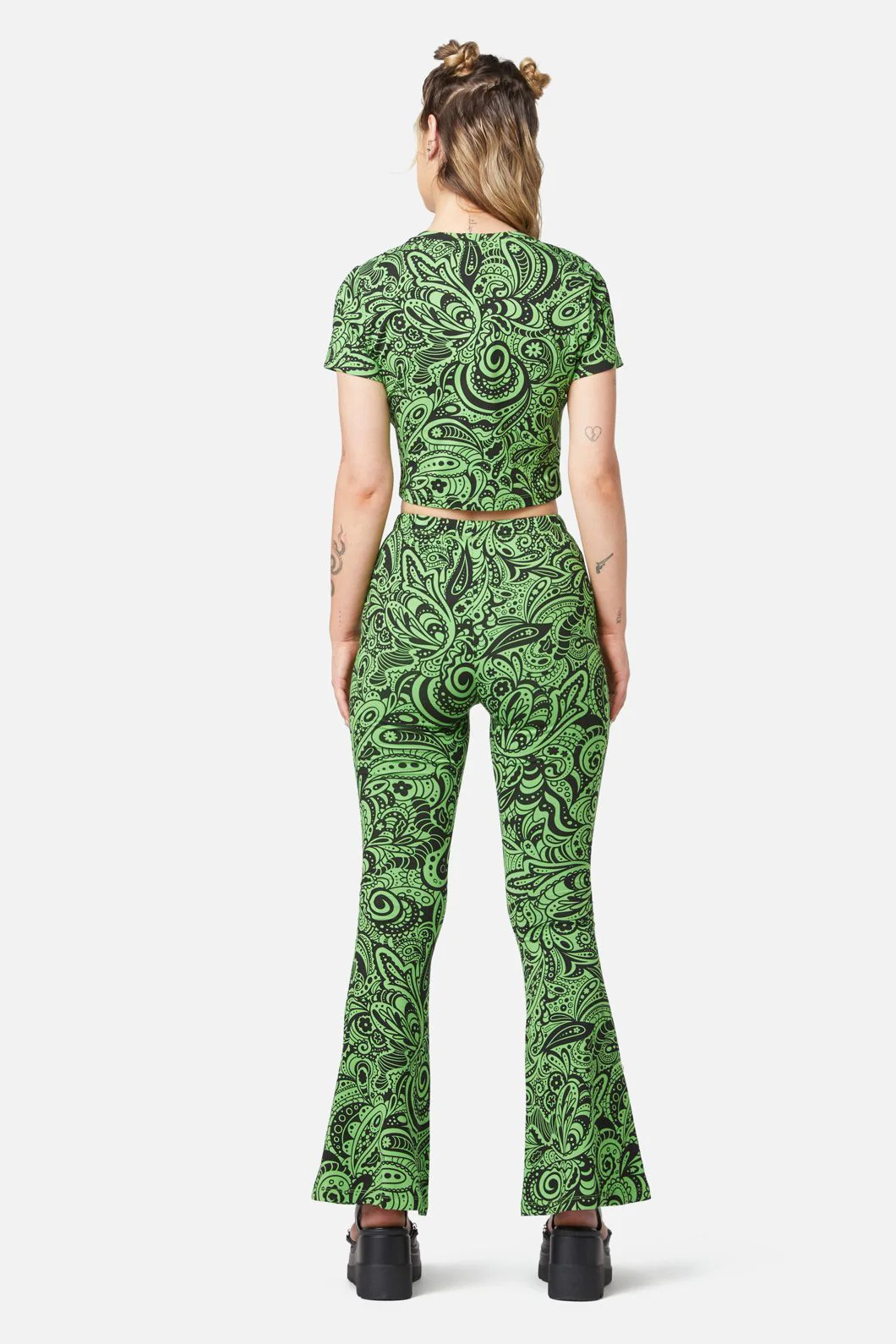 Acid Paisley Jersey Flares - Image 4