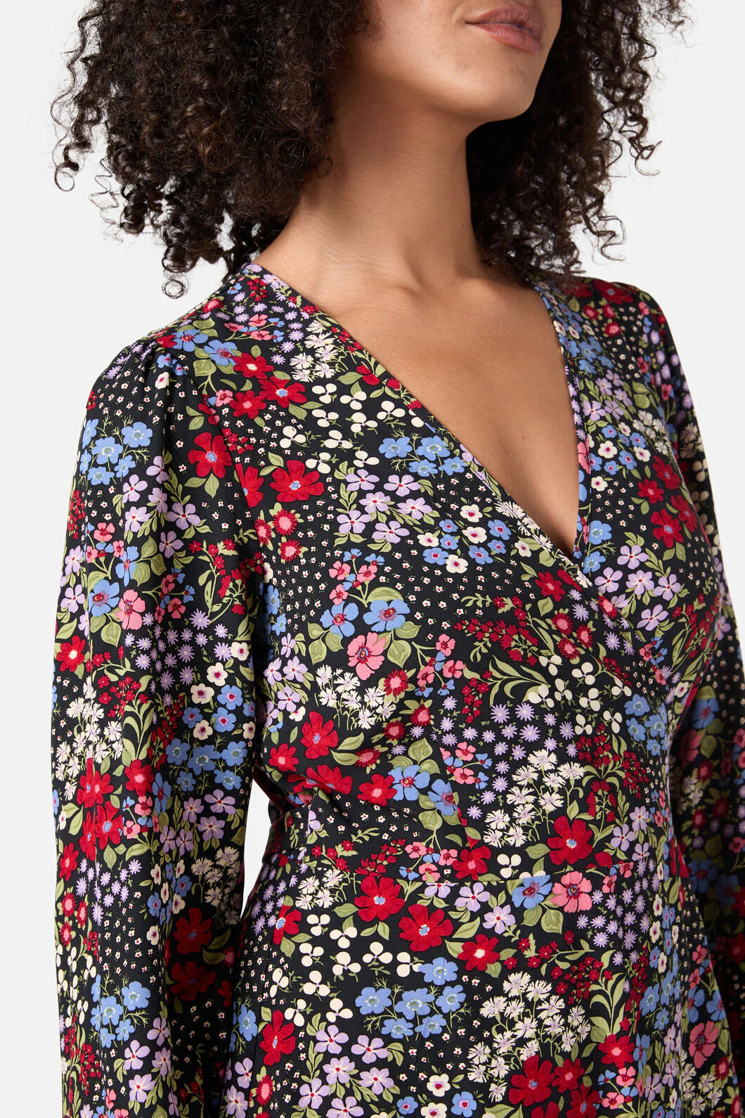 Ada 90's Floral Mini Wrap Dress - Image 2