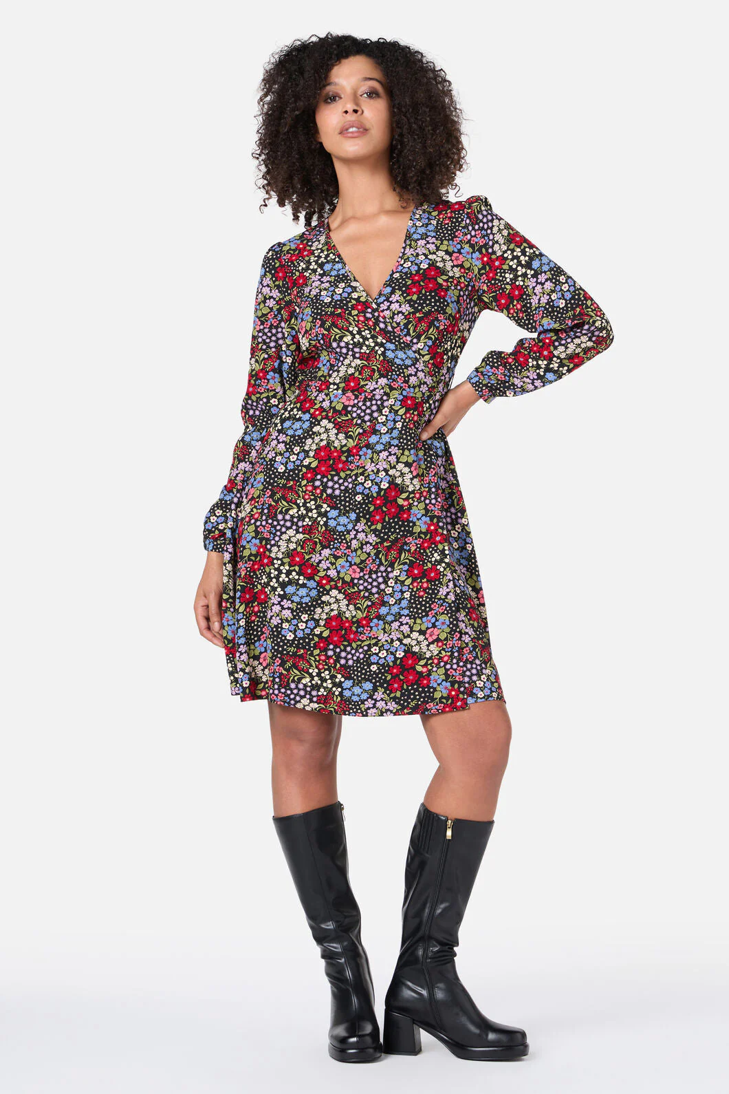 Ada 90's Floral Mini Wrap Dress - Image 3