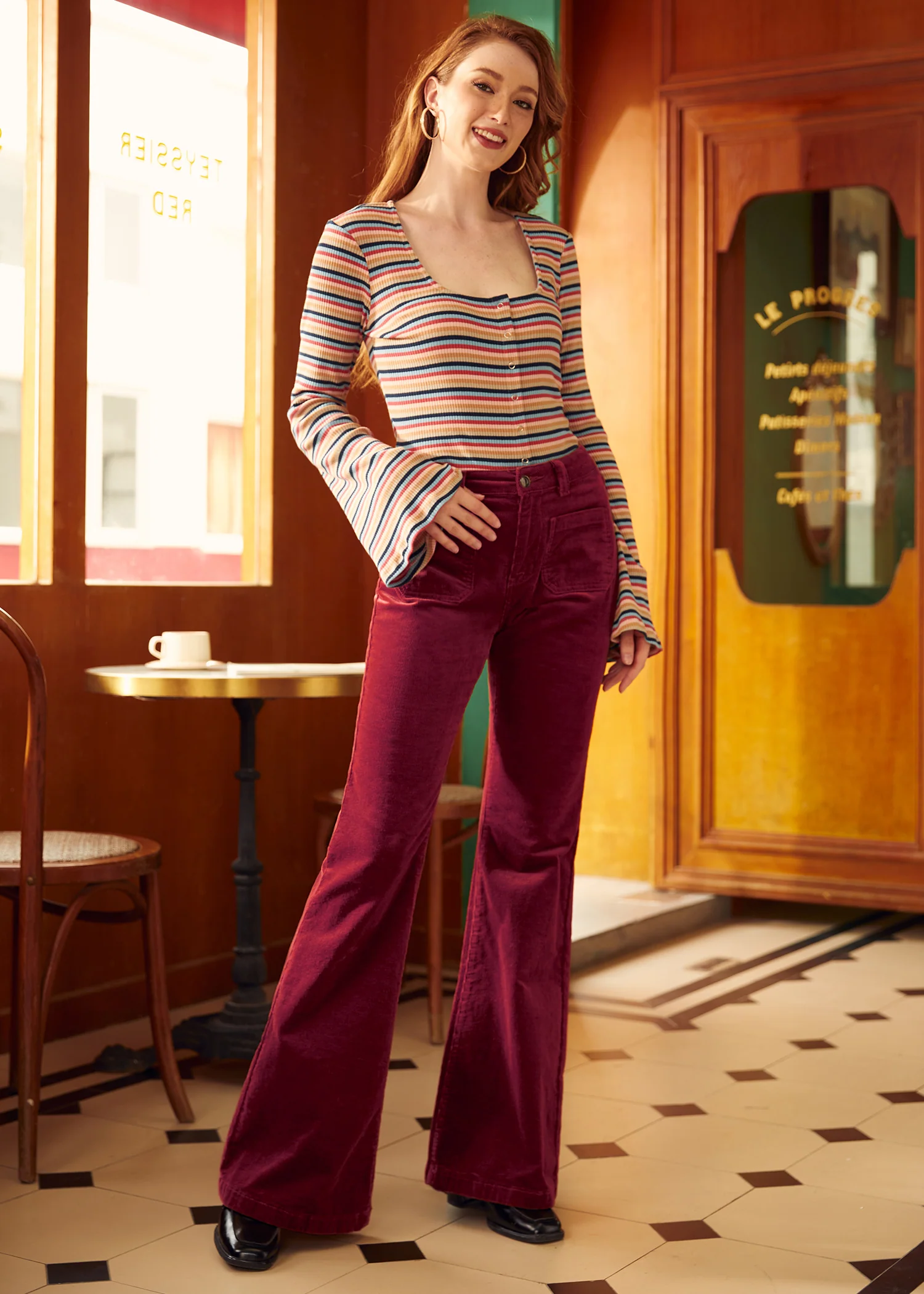 All Aboard For Corduroy Flare-Leg Pants - Image 3