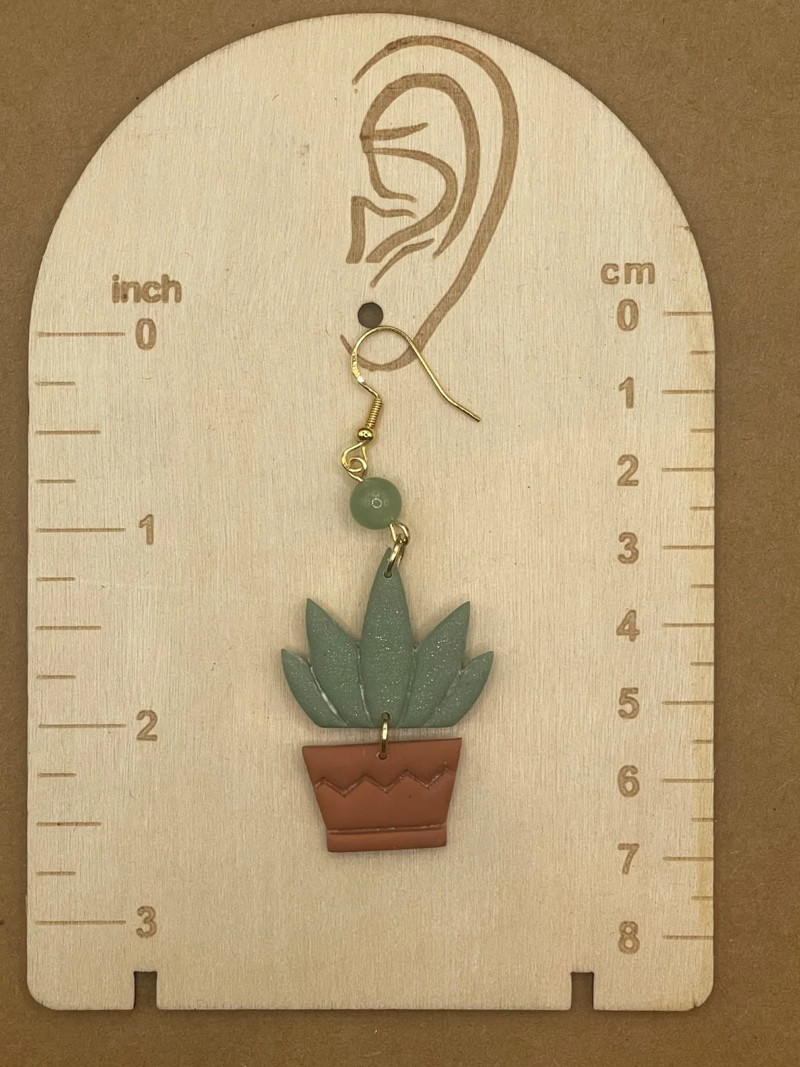Aloe Vera Plant Dangly Earrings - Image 2