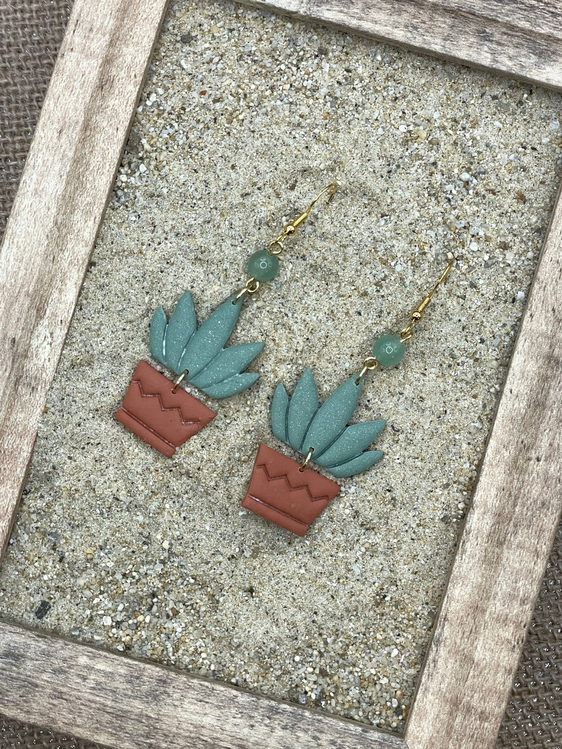 Aloe Vera Plant Dangly Earrings - Image 3