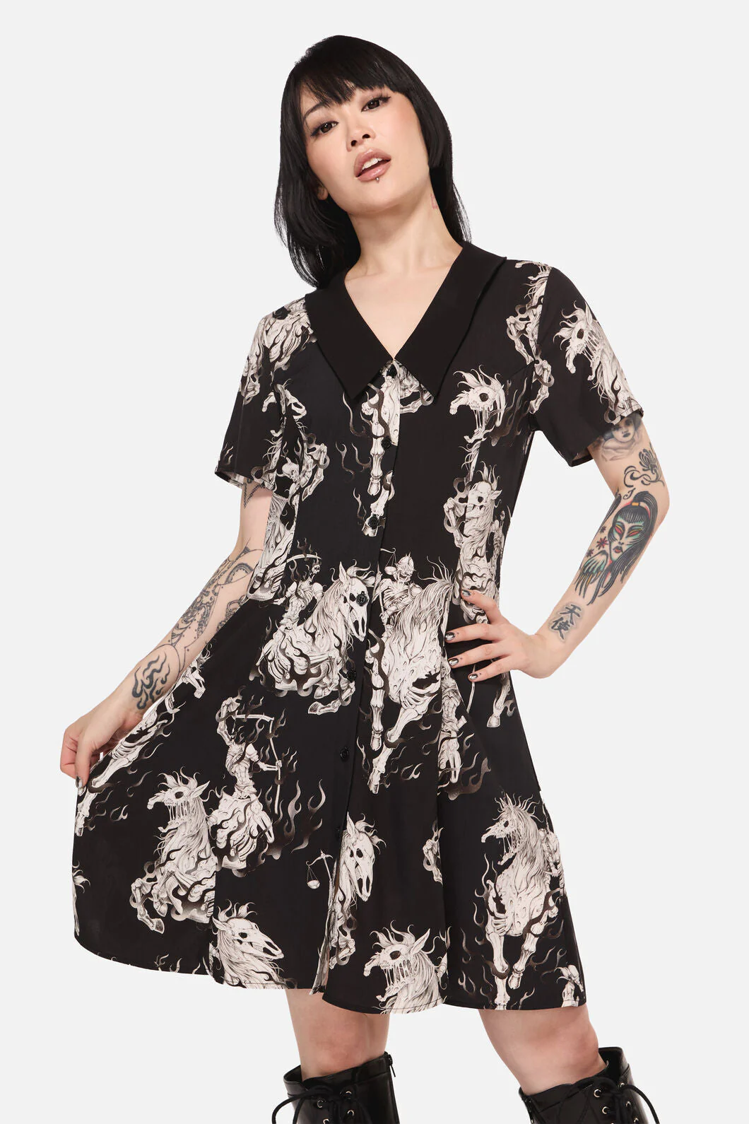 Apocalypse Goth Mini Dress - Image 5