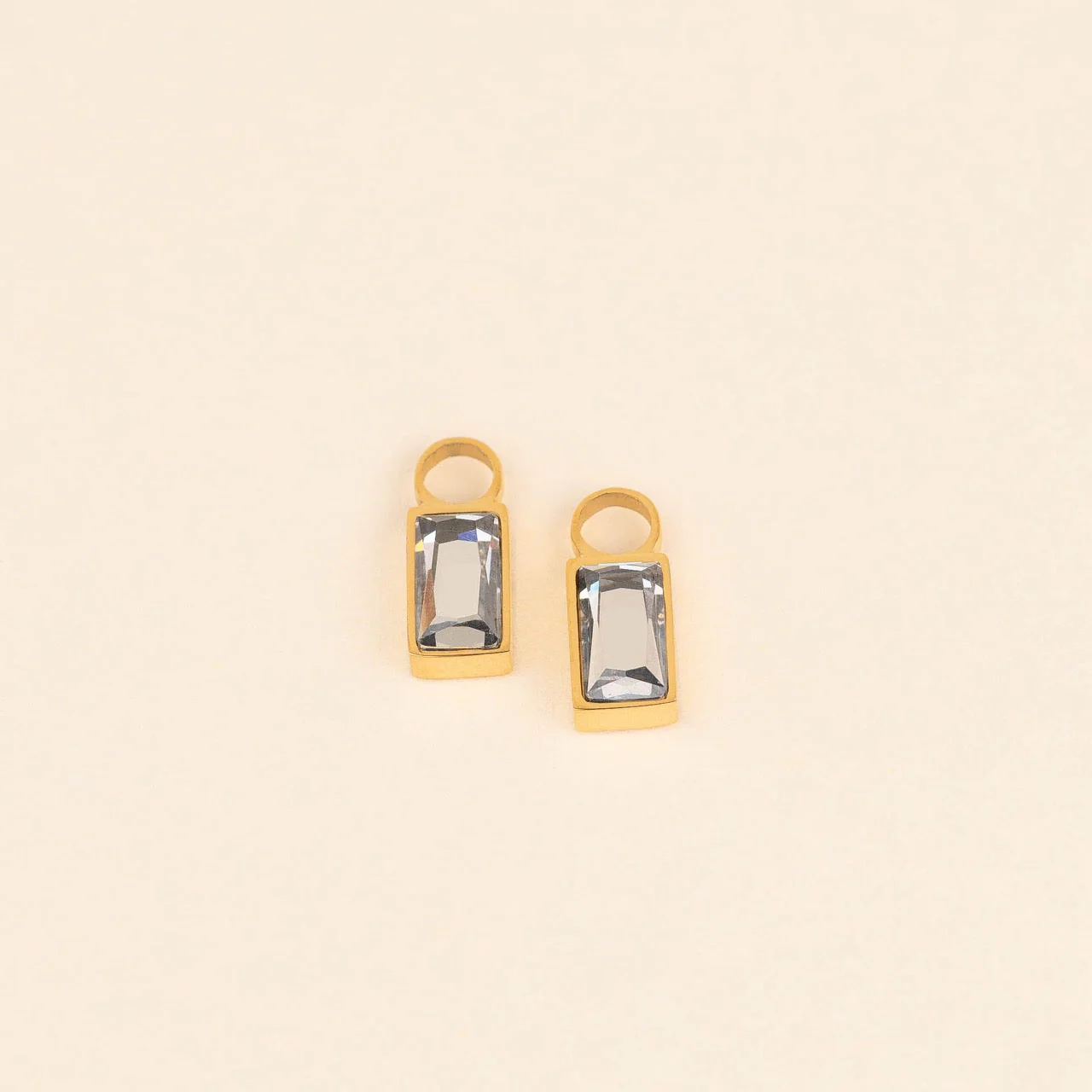 April Birthstone Huggie Hoop Charms - Image 3