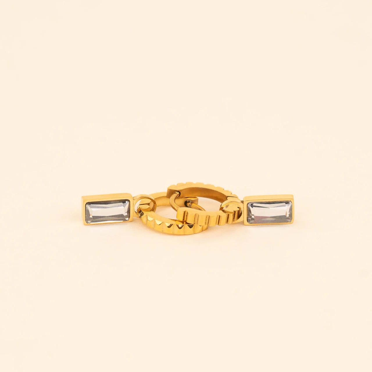 April Birthstone Huggie Hoop Charms - Image 4