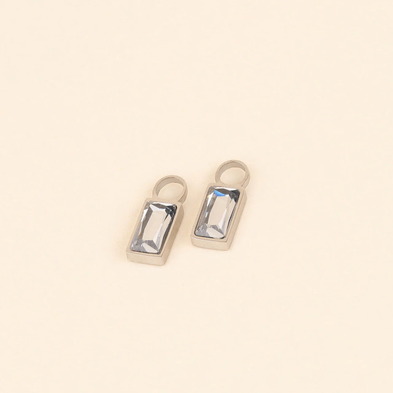 April Birthstone Huggie Hoop Charms - Image 6