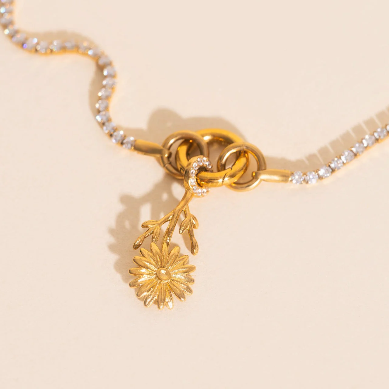 April Daisy Birth Flower Necklace Charm - Image 9