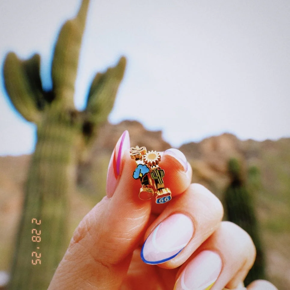 Arizona Desert 3D Huggie Hoop Earrings - Image 10