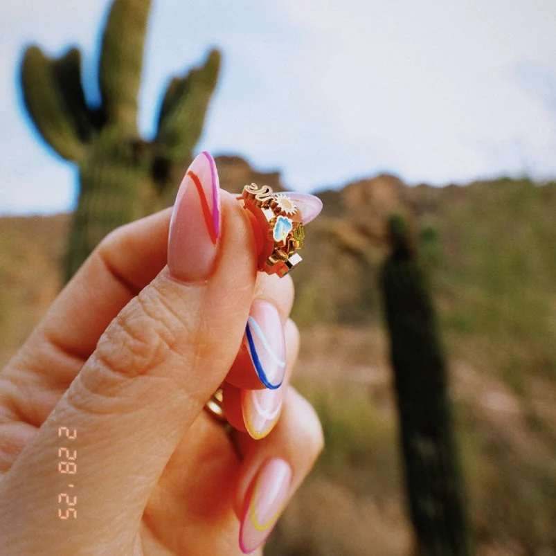 Arizona Desert 3D Huggie Hoop Earrings - Image 11