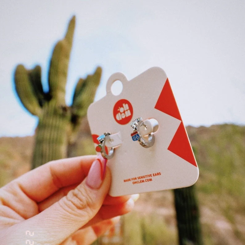 Arizona Desert 3D Huggie Hoop Earrings - Image 12