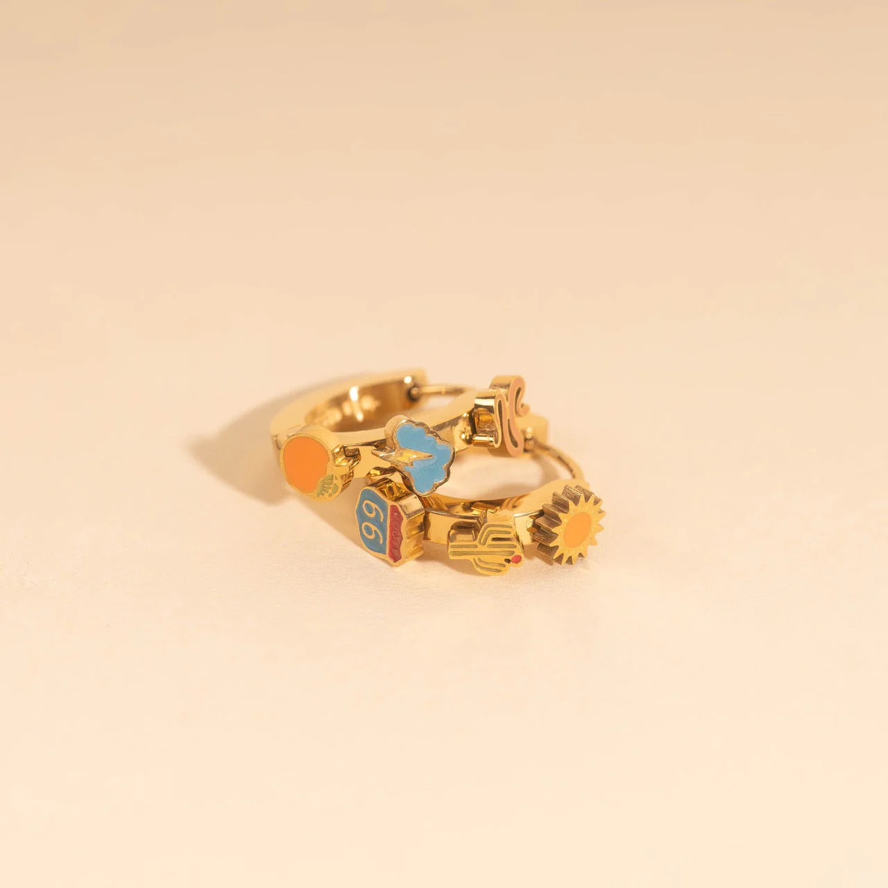 Arizona Desert 3D Huggie Hoop Earrings - Image 3
