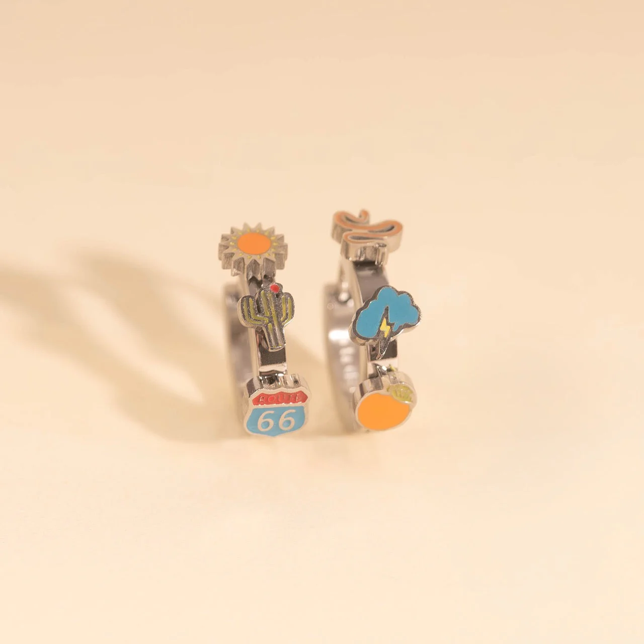 Arizona Desert 3D Huggie Hoop Earrings - Image 4