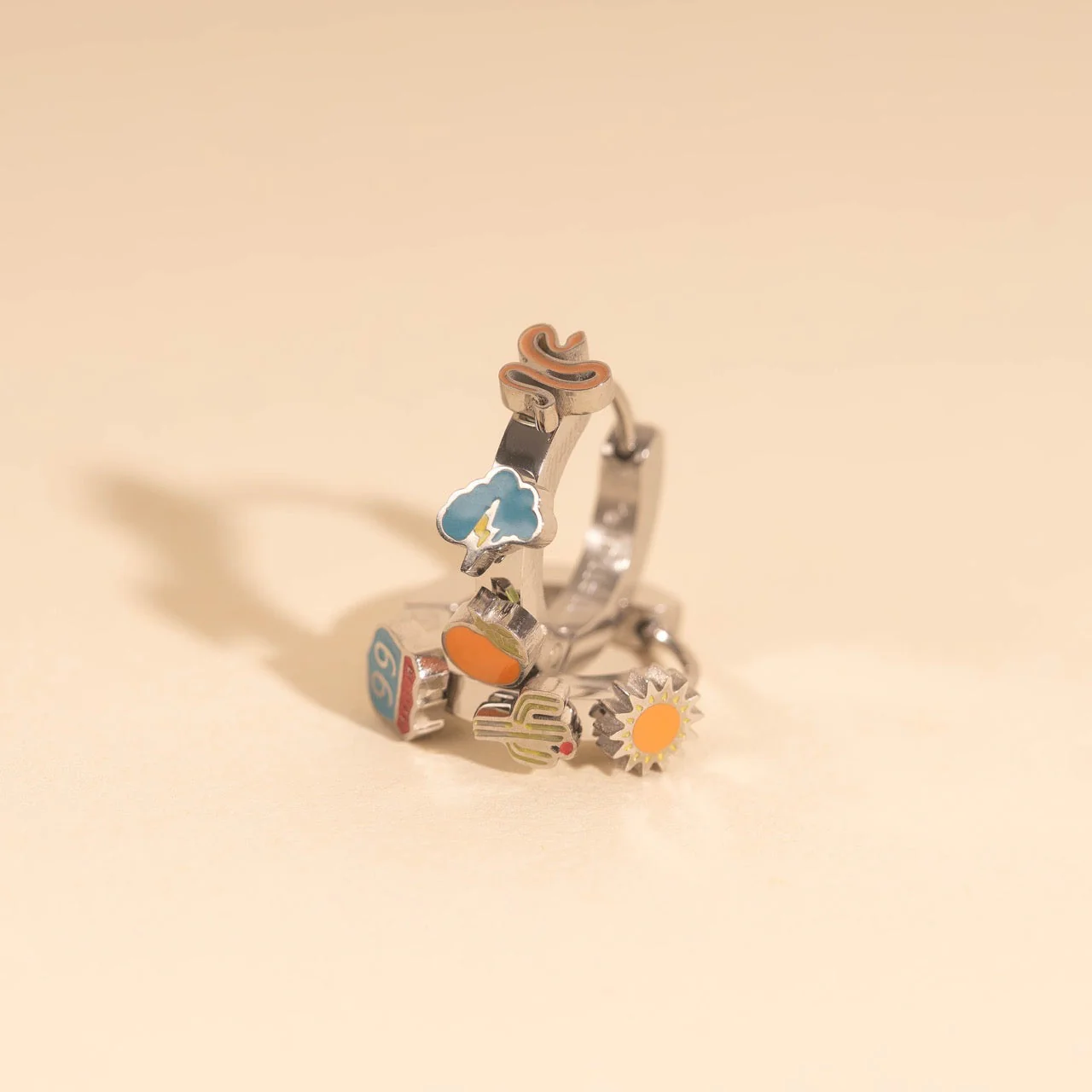 Arizona Desert 3D Huggie Hoop Earrings - Image 5