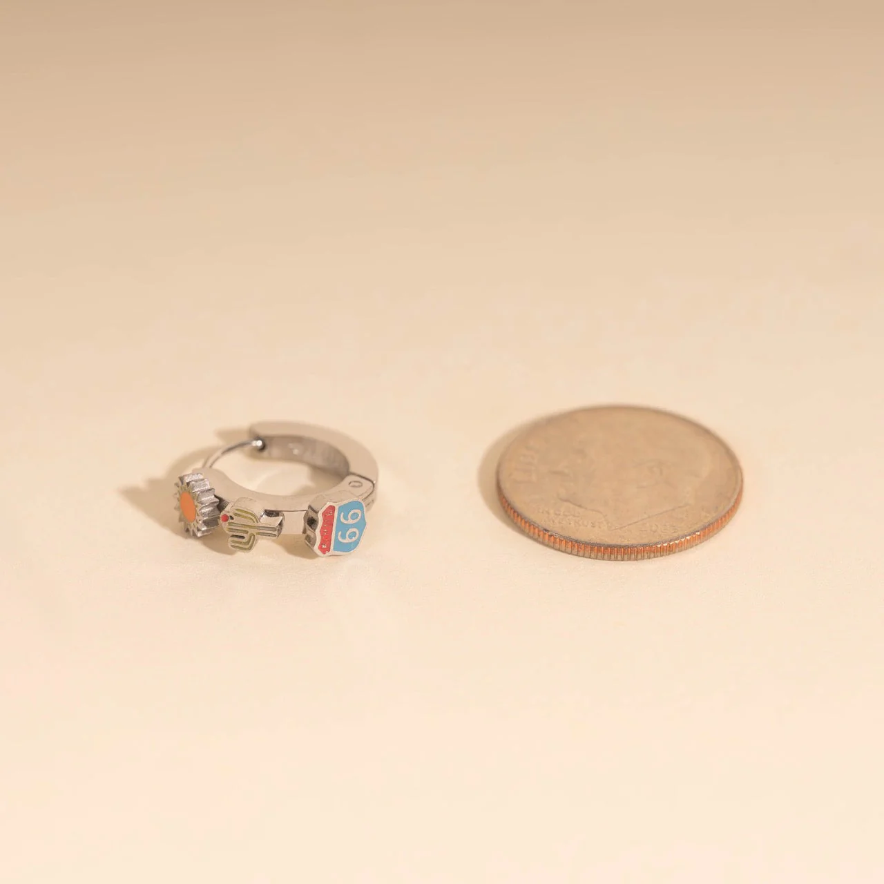 Arizona Desert 3D Huggie Hoop Earrings - Image 7