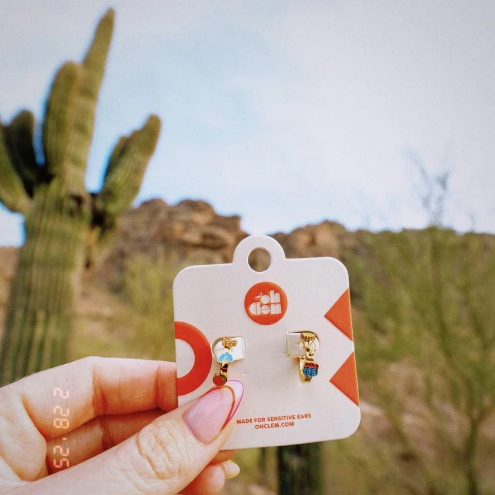Arizona Desert 3D Huggie Hoop Earrings - Image 8