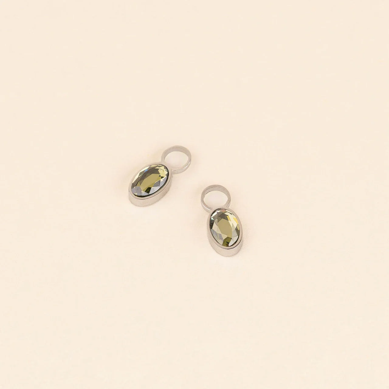 August Birthstone Huggie Hoop Charms