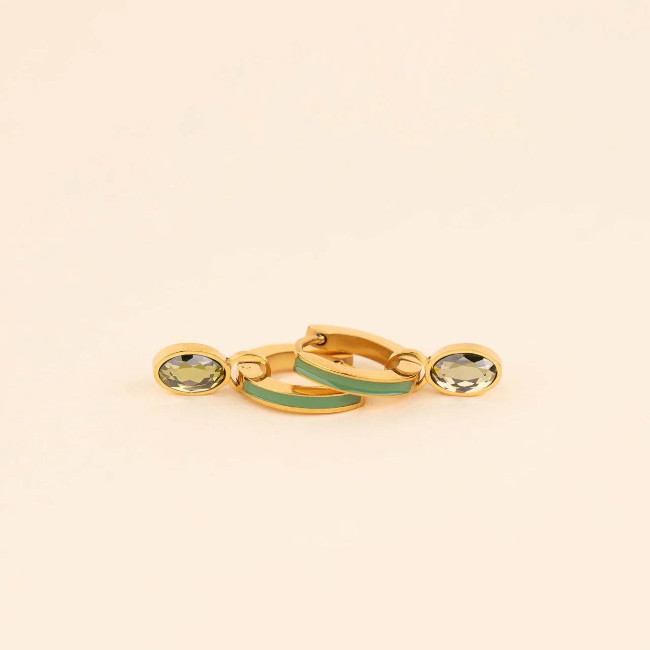 August Birthstone Huggie Hoop Charms - Image 4