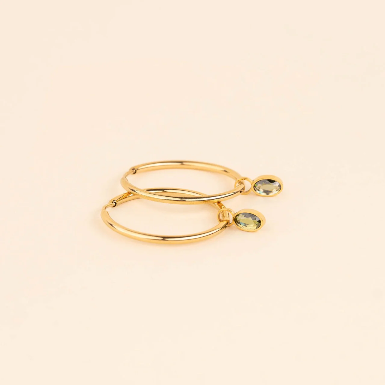 August Birthstone Huggie Hoop Charms - Image 5