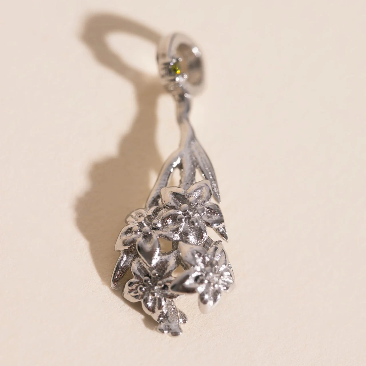 August Gladiolus Birth Flower Necklace Charm